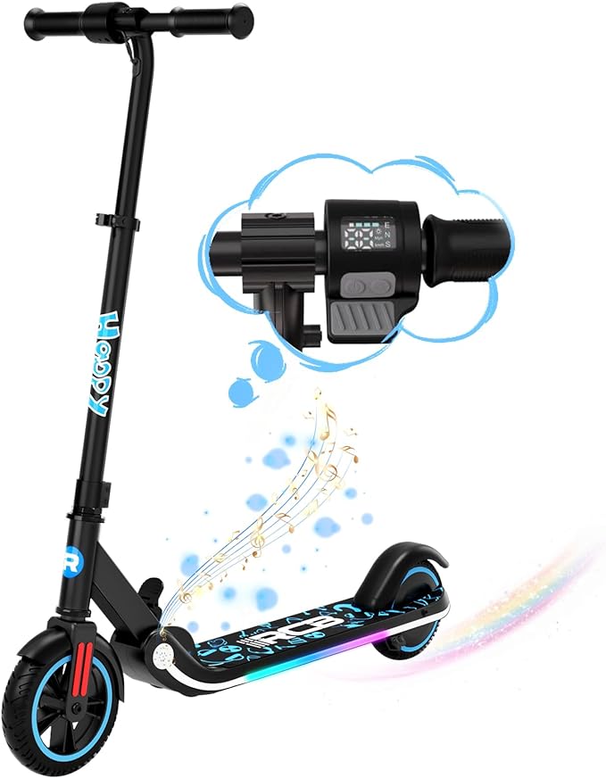 RCB R11 Electric Scooter |  2.6Ah | 7.5 miles | 9.3mph - black/pink/blue  for kids/adults. - SparkoBikes