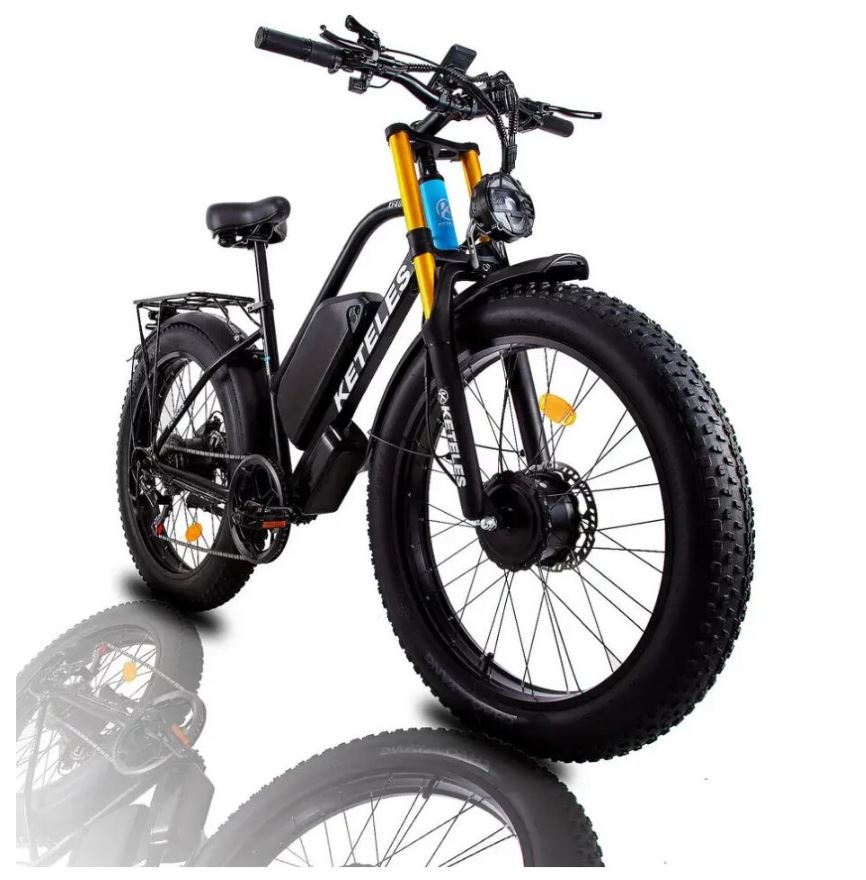 KETELES XF4000 Dual Motor Electric Bikes UK | 23Ah | 60miles | 35mph - Black - SparkoBikes