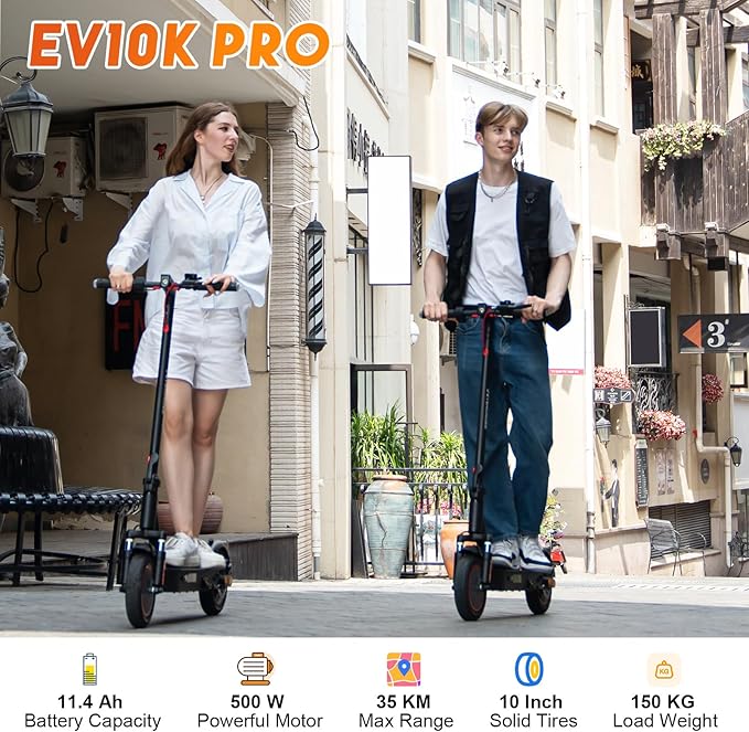 EVERCROSS EV10K PRO Foldable Electric Scooter | 11.4Ah | 20 miles | 15.5Mph - Black - SparkoBikes