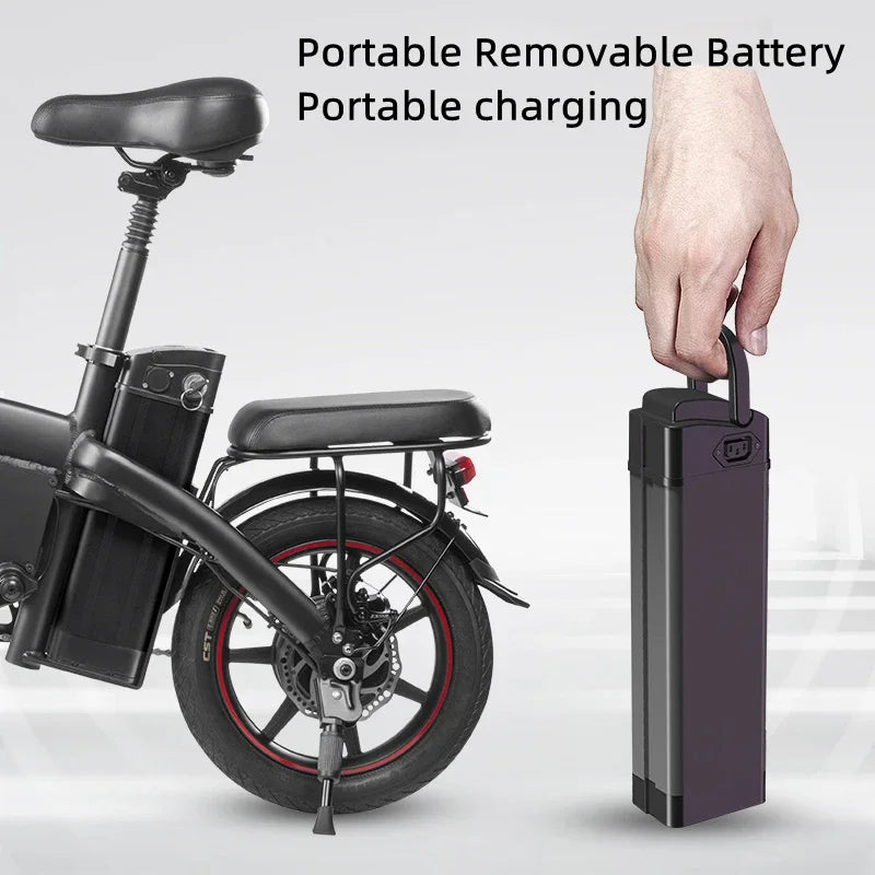 DYU A5 Foldable Electric Bike | 7.5 Ah | 24 Miles | 15 Mph - Black - SparkoBikes