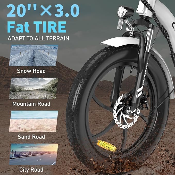 BK6S Folding Electric Bikes UK | 10ah | 30Miles | 25mph Black/White - SparkoBikes