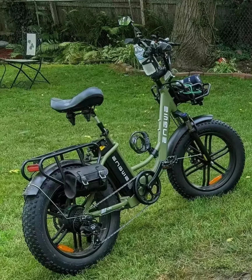ENGWE L20 Best Womens Electric Bike | 13Ah | 70 miles | 15.5mph - Blue/Pink/Green - SparkoBikes