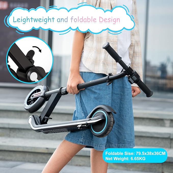 RCB R11 Electric Scooter |  2.6Ah | 7.5 miles | 9.3mph - black/pink/blue  for kids/adults. - SparkoBikes