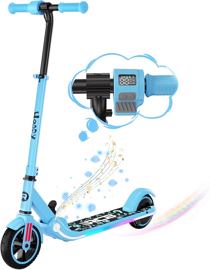 RCB R11 Electric Scooter | 2.6Ah | 7.5 miles | 9.3mph - black/pink/blue for kids/adults. - SparkoBikes