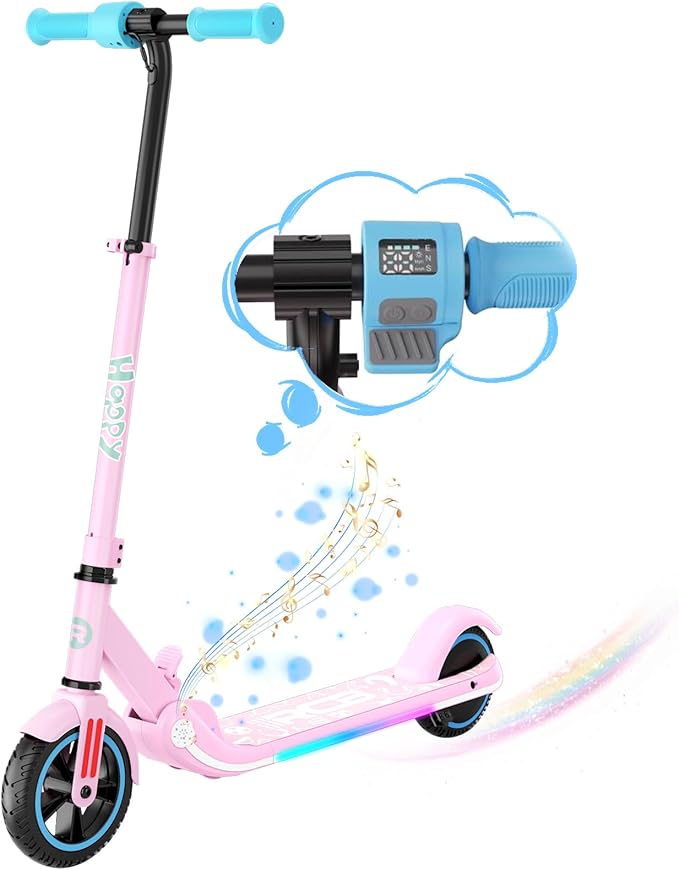 RCB R11 Electric Scooter |  2.6Ah | 7.5 miles | 9.3mph - black/pink/blue  for kids/adults. - SparkoBikes