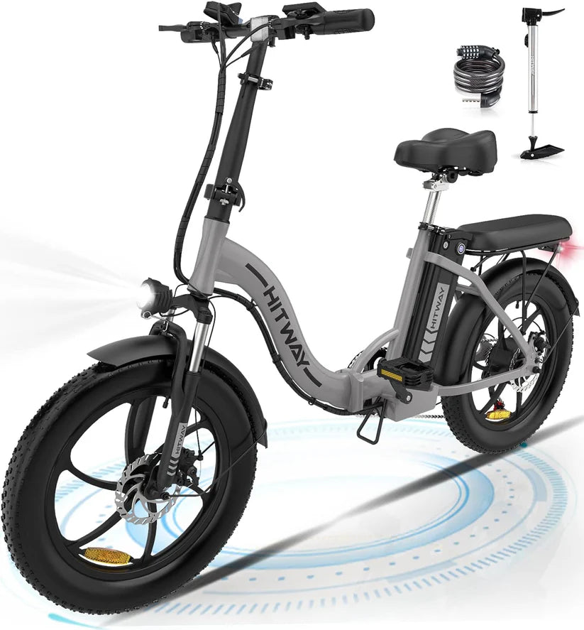 HITWAY BK6s Electric Bike | 12.5Ah | 43 miles | 15.5 Mph - Red/Gray/Blue/Black - SparkoBikes