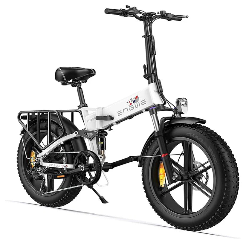 ENGWE Engine X Best Folding Electric Bike Under 1000£ | 13Ah | 74.5 miles | 15.5Mph - Black/White/Red - SparkoBikes