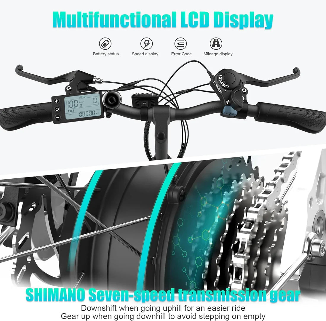 Hitway BK8 Electric Bike UK | 11.2Ah | 55 miles | 15.5 Mph - Black/White - SparkoBikes