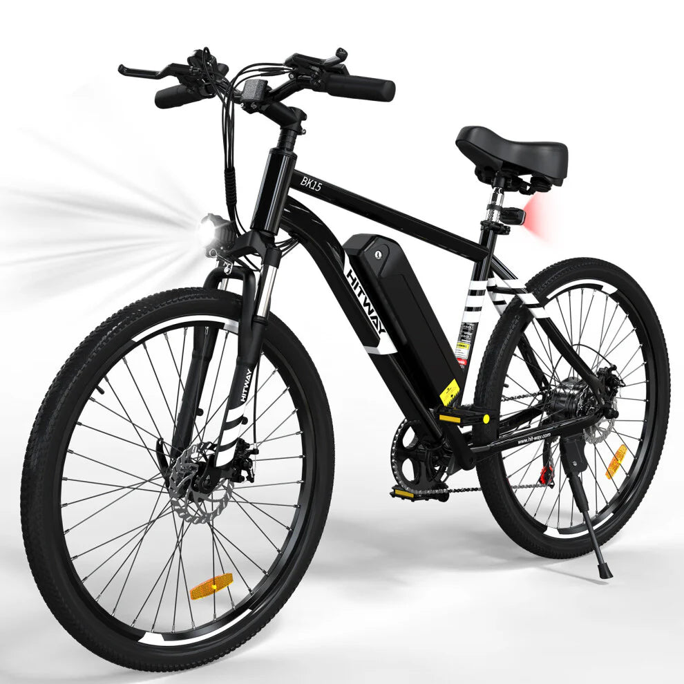 HITWAY BK15 Electric MTB Bikes | 12Ah | 55 miles | 15.5 Mph - Navy Blue/White/Black - SparkoBikes