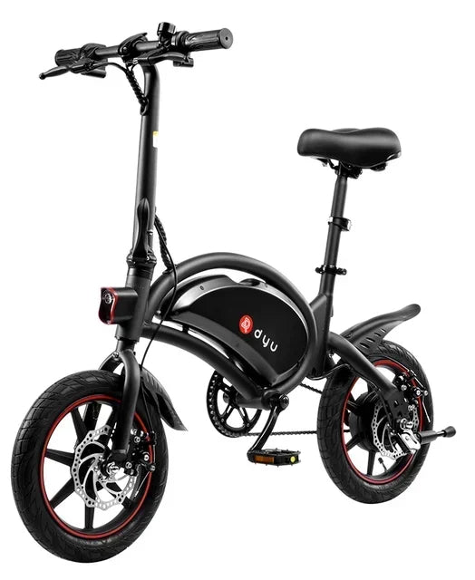 DYU D3F Electric Bike | 10Ah | 45 Miles | 15 Mph - Black - SparkoBikes