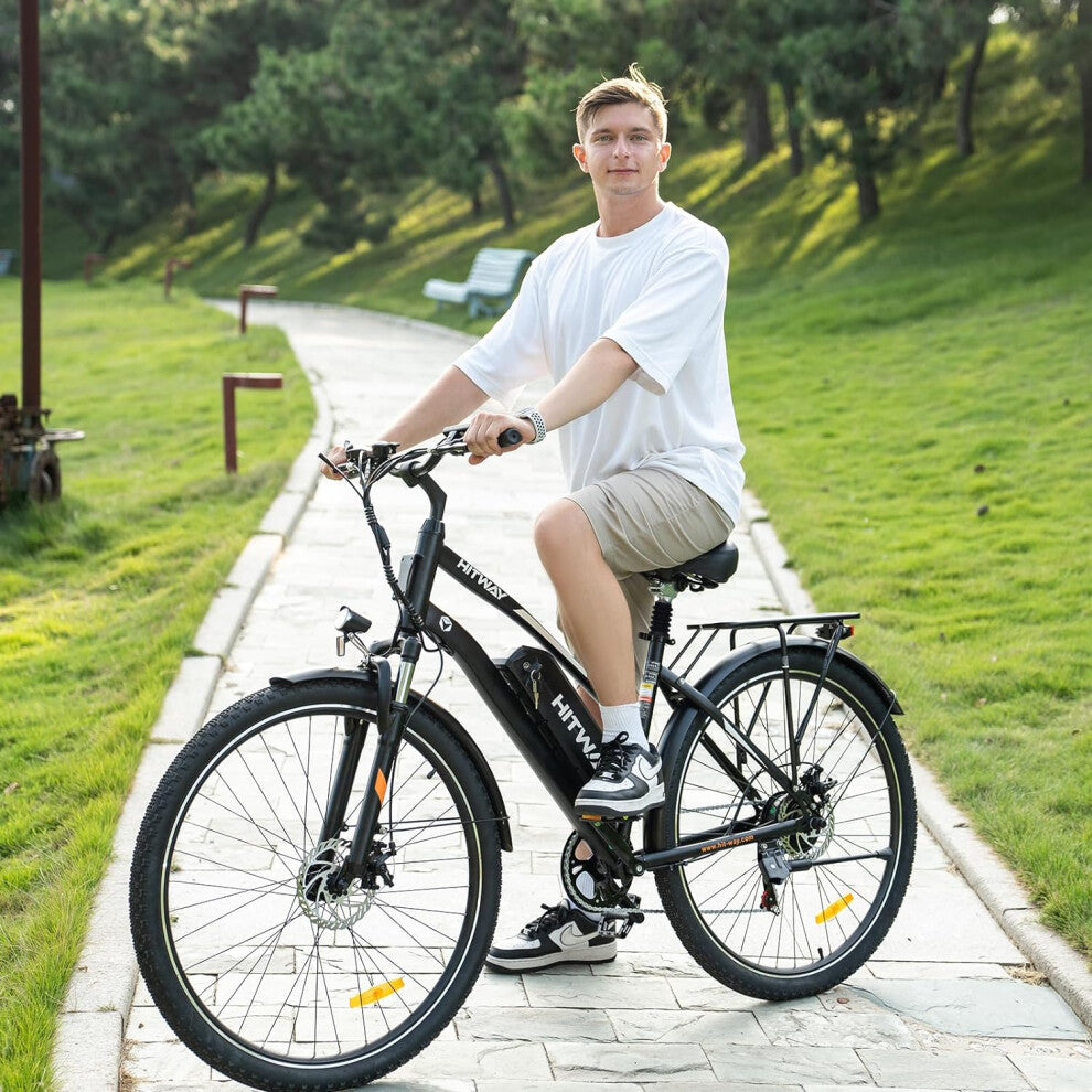 Hitway EBike BK27 | 15Ah | 40 miles | 15.53mph - Black/White - SparkoBikes
