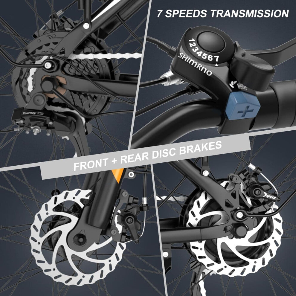 Hitway EBike BK27 | 15Ah | 40 miles | 15.53mph - Black/White - SparkoBikes