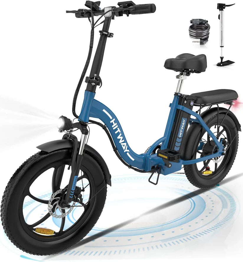 HITWAY BK6s Electric Bike | 12.5Ah | 43 miles | 15.5 Mph - Red/Gray/Blue/Black - SparkoBikes