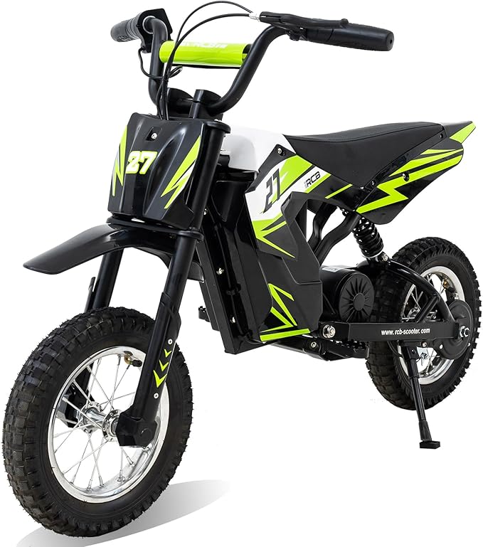 RCB R9X Electric Motorcycle for Kids, 12 Inch Tires, Powerful Motor, 3 Modes 8/12/25KMH, Maximum Range 15KM, Motocross for Kids 3-12 Years Old - SparkoBikes