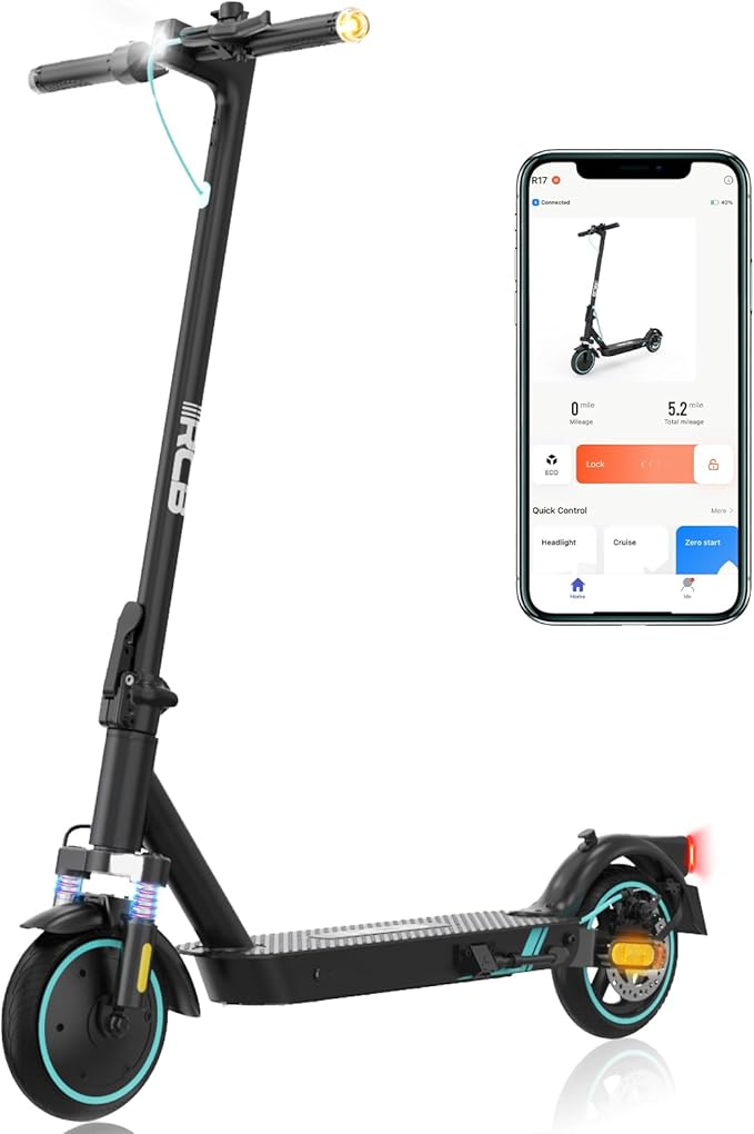 RCB R17 Electric Scooter | 7.8ah | 18miles | 15.5mph - black for kids/adults - SparkoBikes