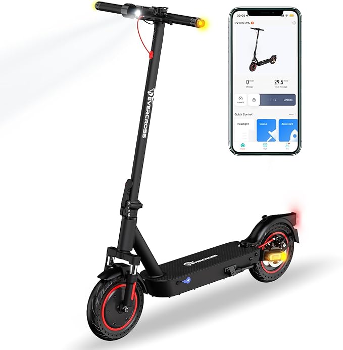 EVERCROSS EV10K PRO Foldable Electric Scooter | 11.4Ah | 20 miles | 15.5Mph - Black - SparkoBikes