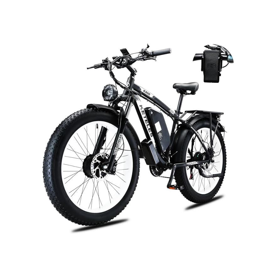 KETELES K800 Dual Battery Electric Bike | 23ah | 100miles | 32mph - Black - SparkoBikes