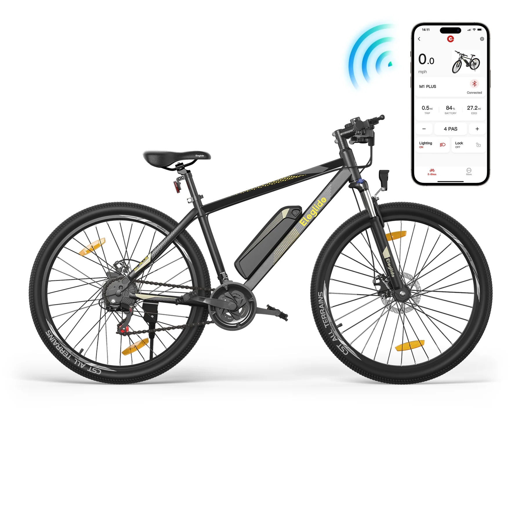 Eleglide M1 Plus Electric Mountain Bike 12.5Ah | 15.53mph - Black - SparkoBikes