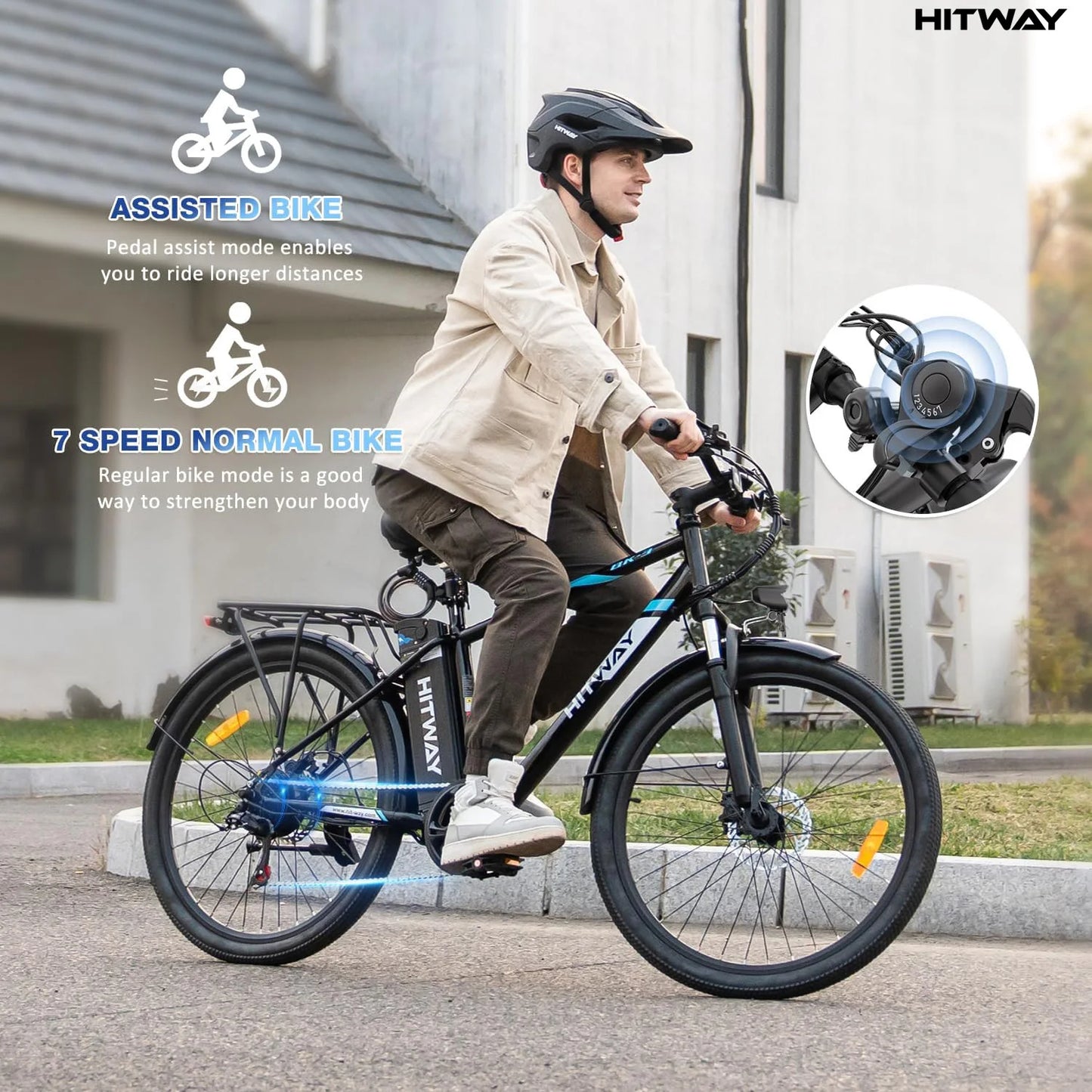 BK3S Hitway Electric Bike UK | 14Ah | 37miles - SparkoBikes