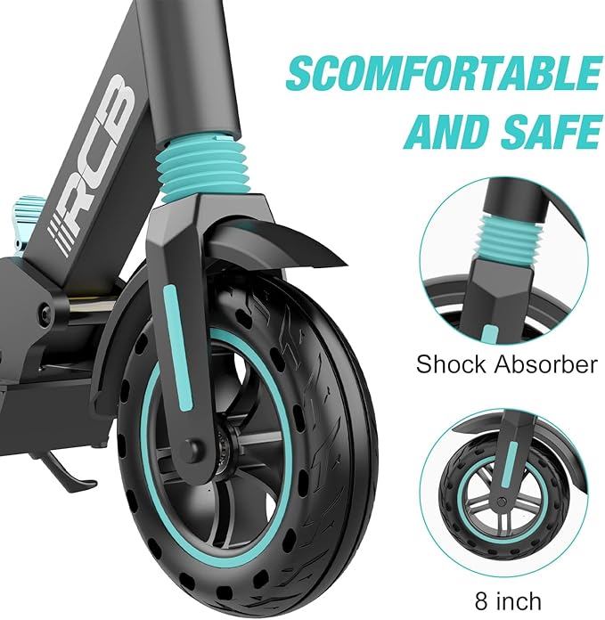 RCB R13 Electric Scooter | 6ah | 15.5miles | 15.5 mph - Blackblue for kids/adults - SparkoBikes