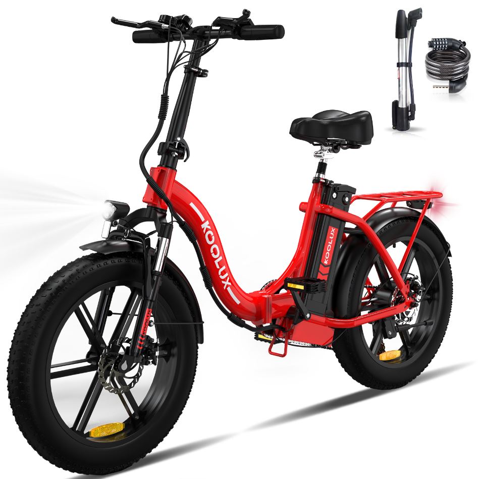 KOOLUX BK6S Electric Mountain Bike | 15 Ah | 18 miles | 18 Mph - Black/Red/Grey/Blue - SparkoBikes