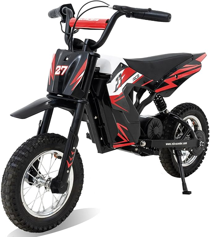 RCB R9X Electric Motorcycle for Kids, 12 Inch Tires, Powerful Motor, 3 Modes 8/12/25KMH, Maximum Range 15KM, Motocross for Kids 3-12 Years Old - SparkoBikes