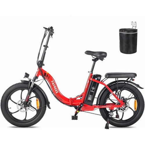 Fafrees FF20 Polar Ebikes Under 1000 | 15Ah | 31miles | 15.5MPh - Black/White/Red - SparkoBikes