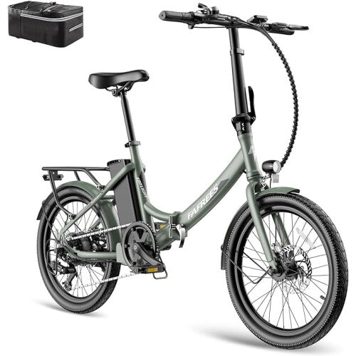 Fafrees F20 Light Best folding electric bike UK | 14.5Ah | 31miles | 15.5Mph - Black/NavyBlue/ThymeGreen - SparkoBikes