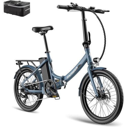 Fafrees F20 Light Best folding electric bike UK | 14.5Ah | 31miles | 15.5Mph - Black/NavyBlue/ThymeGreen - SparkoBikes