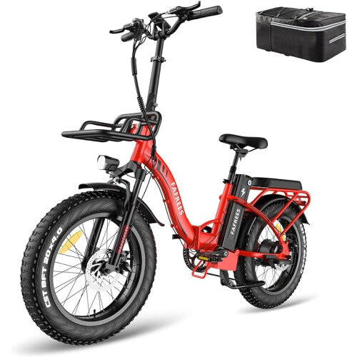 Fafrees F20 MAX Electric Bike | 22.5Ah | 50miles | 15.5Mph - White/Black/Red - SparkoBikes