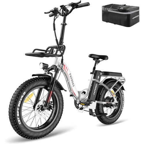 Fafrees F20 MAX Electric Bike | 22.5Ah | 50miles | 15.5Mph - White/Black/Red - SparkoBikes