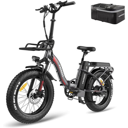 Fafrees F20 MAX Electric Bike | 22.5Ah | 50miles | 15.5Mph - White/Black/Red - SparkoBikes