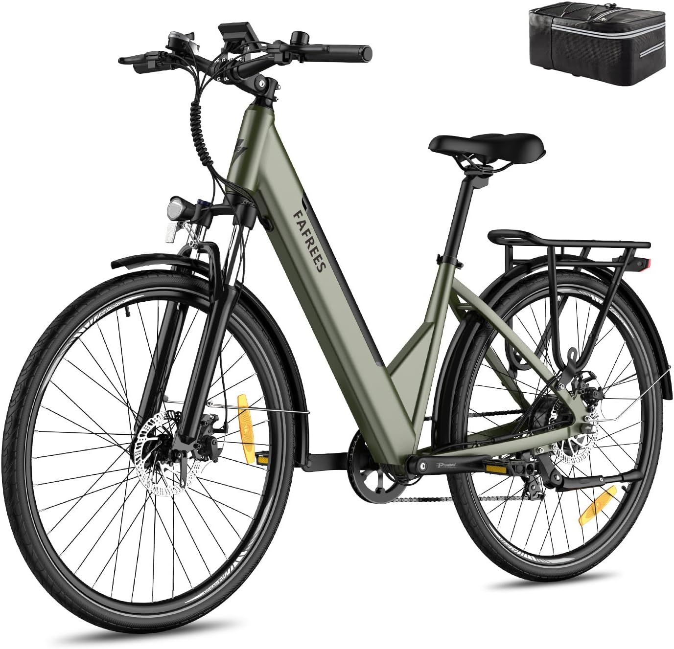 Fafrees F28 PRO Best Electric Bikes UK Under 1000£ | 14.5Ah | 50miles | 15.5Mph - ThymeGreen/Bronze - SparkoBikes