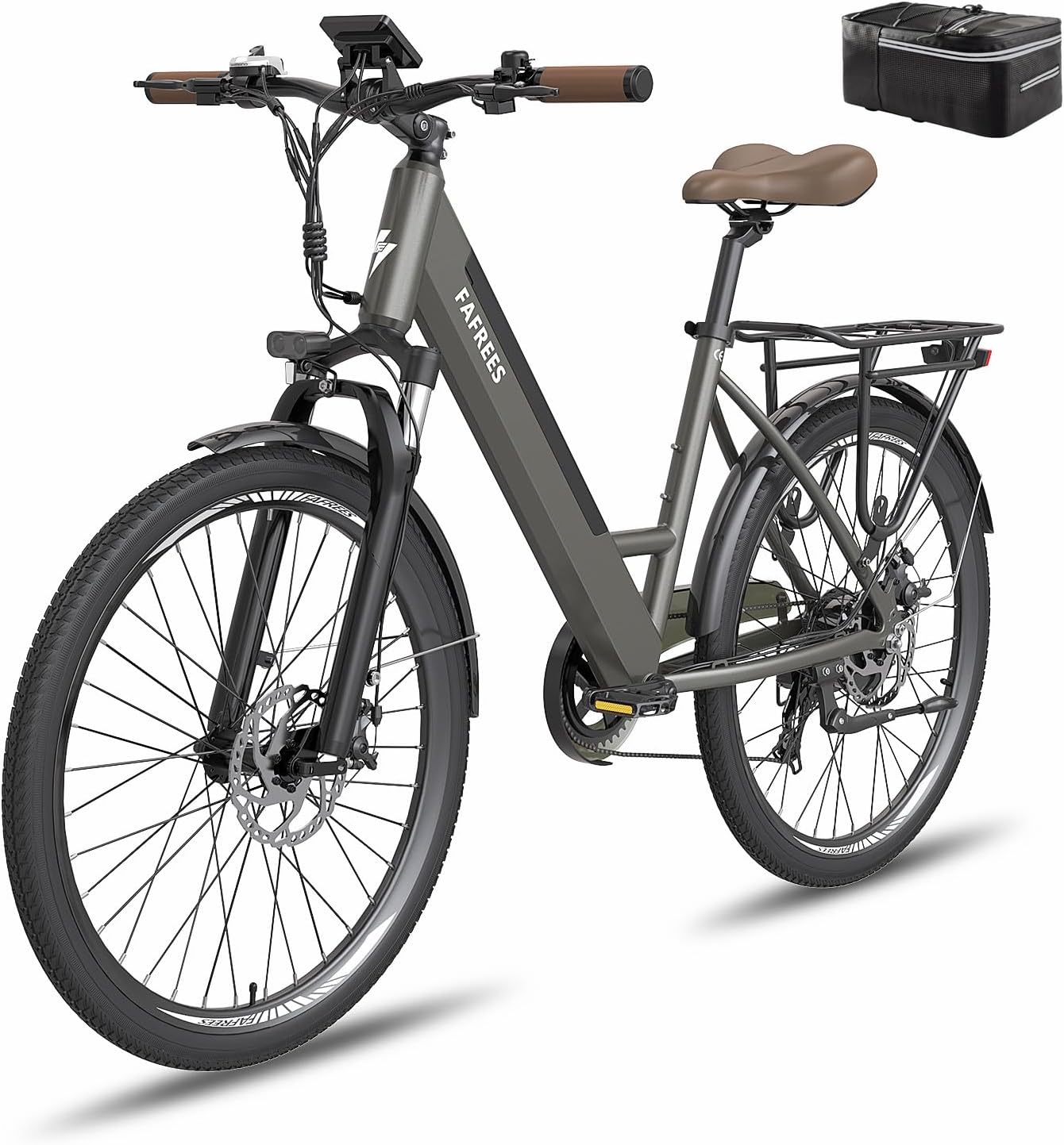 Fafrees F26 Pro Electric Bike with APP - 26 Inches, Grey - SparkoBikes