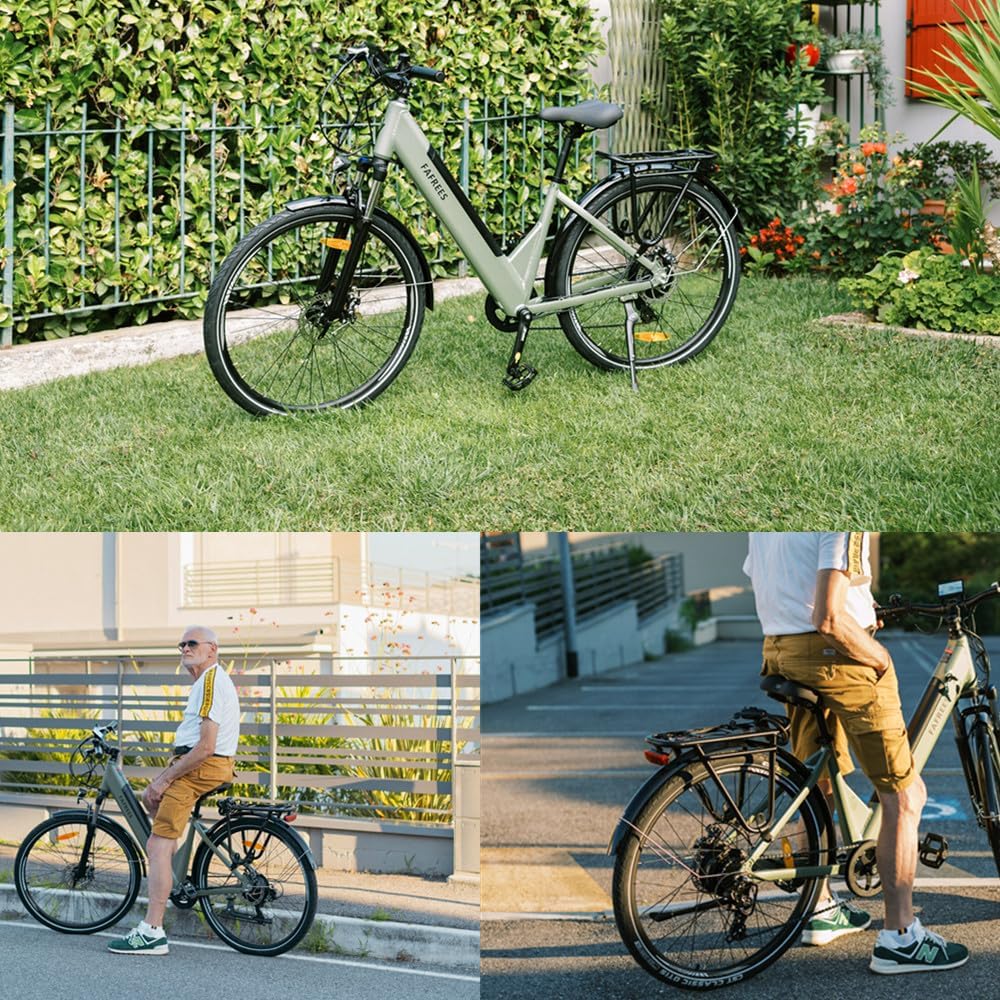 Fafrees F28 PRO Best Electric Bikes UK Under 1000£ | 14.5Ah | 50miles | 15.5Mph - ThymeGreen/Bronze - SparkoBikes