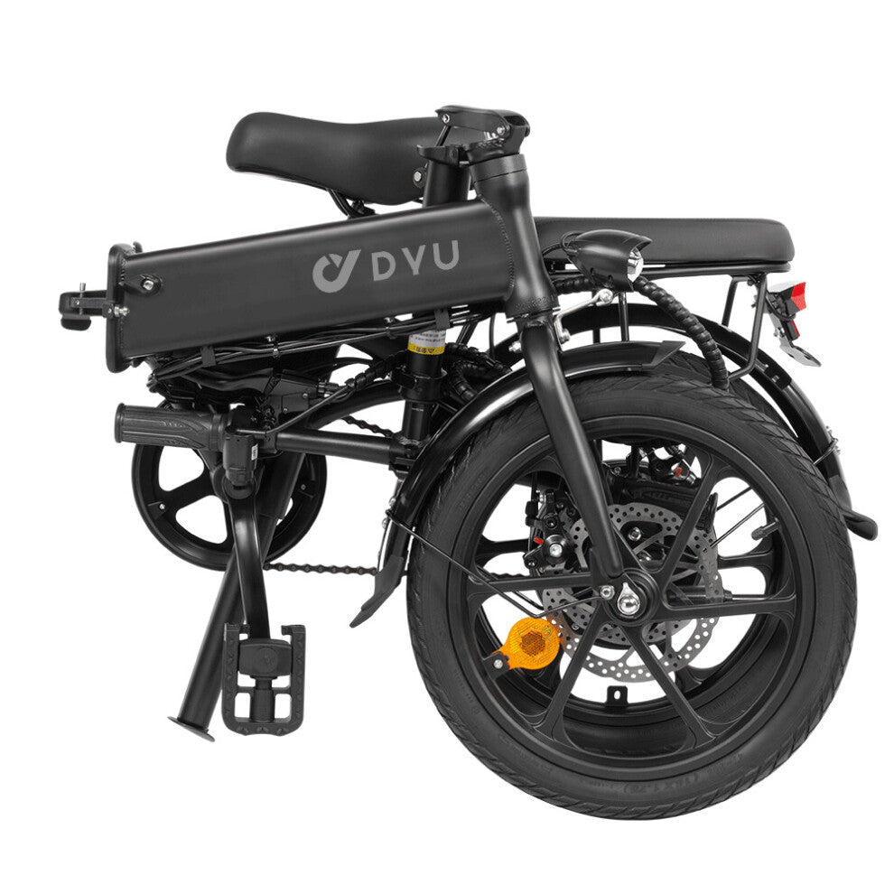 DYU A1F Electric Bike | 7.5 Ah | 18 miles | 12 Mph - Black - SparkoBikes