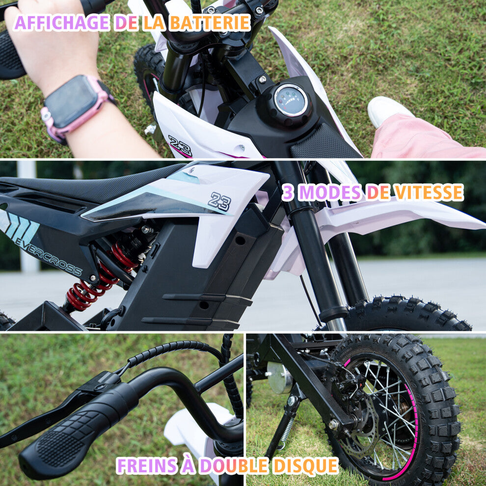 EVERCROSS EV65M Electric Bike Under 500 | 7.8Ah | 12.42 miles | 15.5mph - Pink For Kids/Adults - SparkoBikes