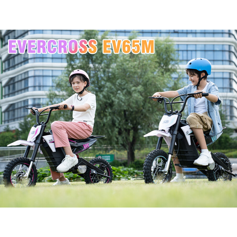 EVERCROSS EV65M Electric Bike Under 500 | 7.8Ah | 12.42 miles | 15.5mph - Pink For Kids/Adults - SparkoBikes