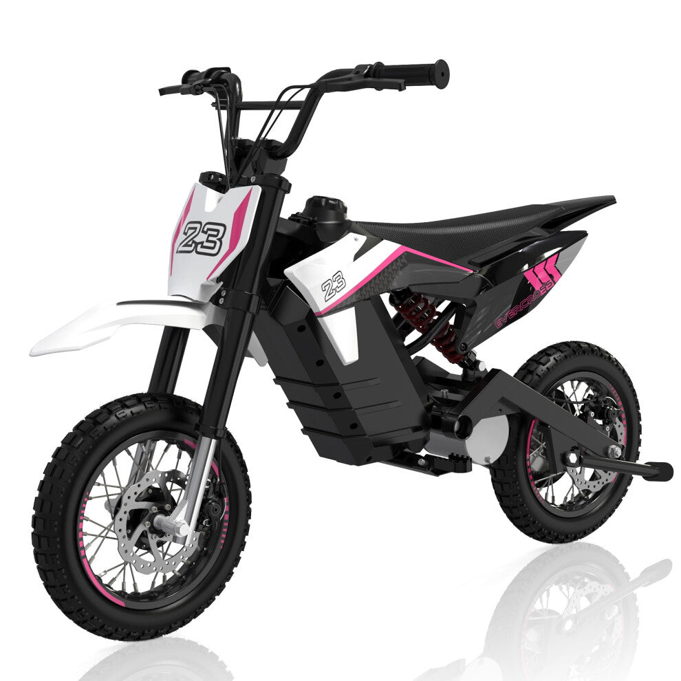 EVERCROSS EV65M Electric Bike Under 500 | 7.8Ah | 12.42 miles | 15.5mph - Pink For Kids/Adults - SparkoBikes