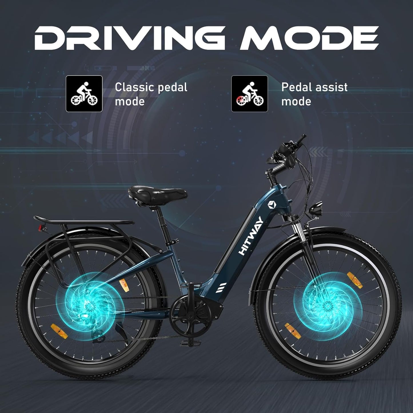 HITWAY E-Bike BK16  | 10Ah | 3miles | 15mph - Blue - SparkoBikes