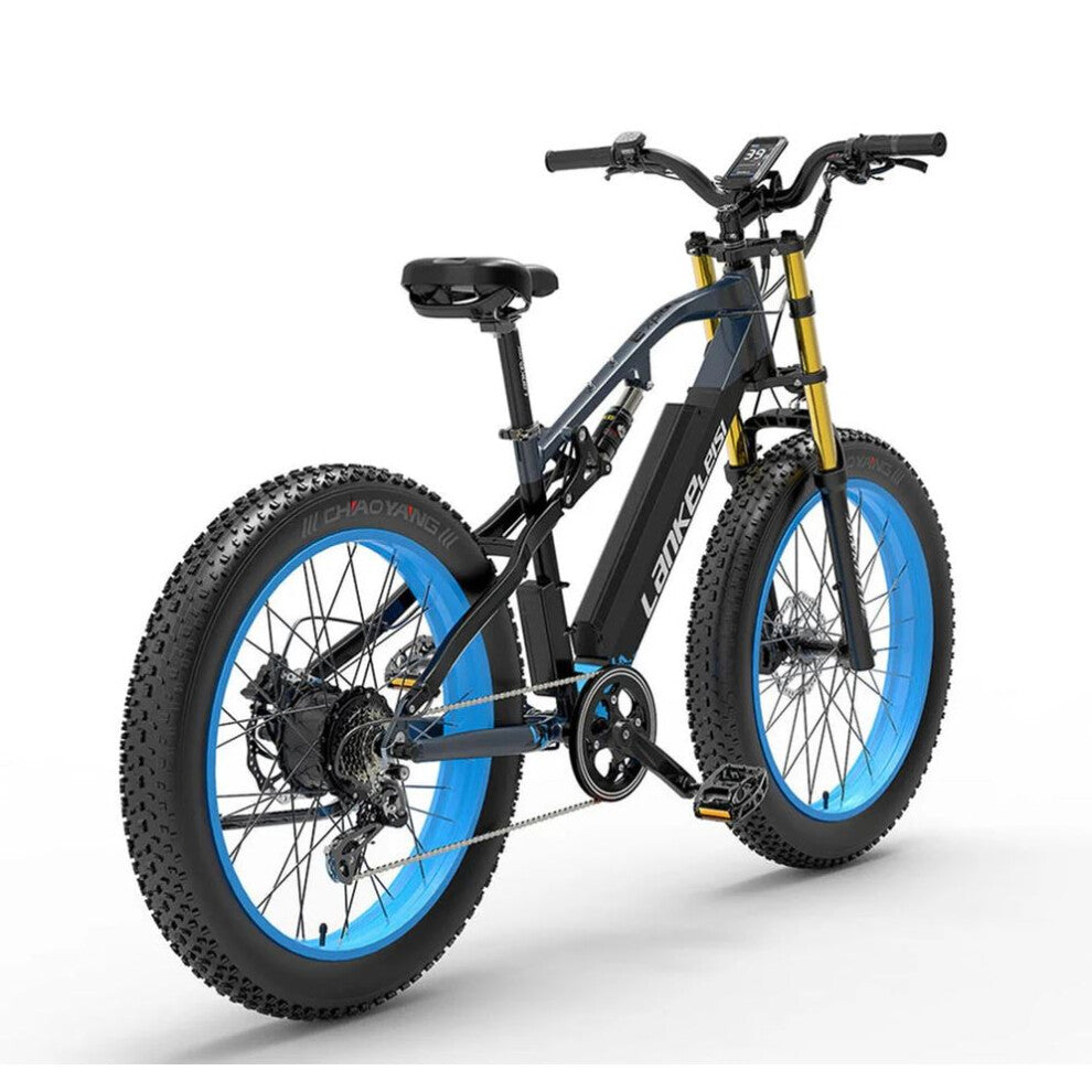 LANKELEISI RV700 Electric Mountain Bike | 16Ah | 69 miles | 15Mph - blue for adults - SparkoBikes