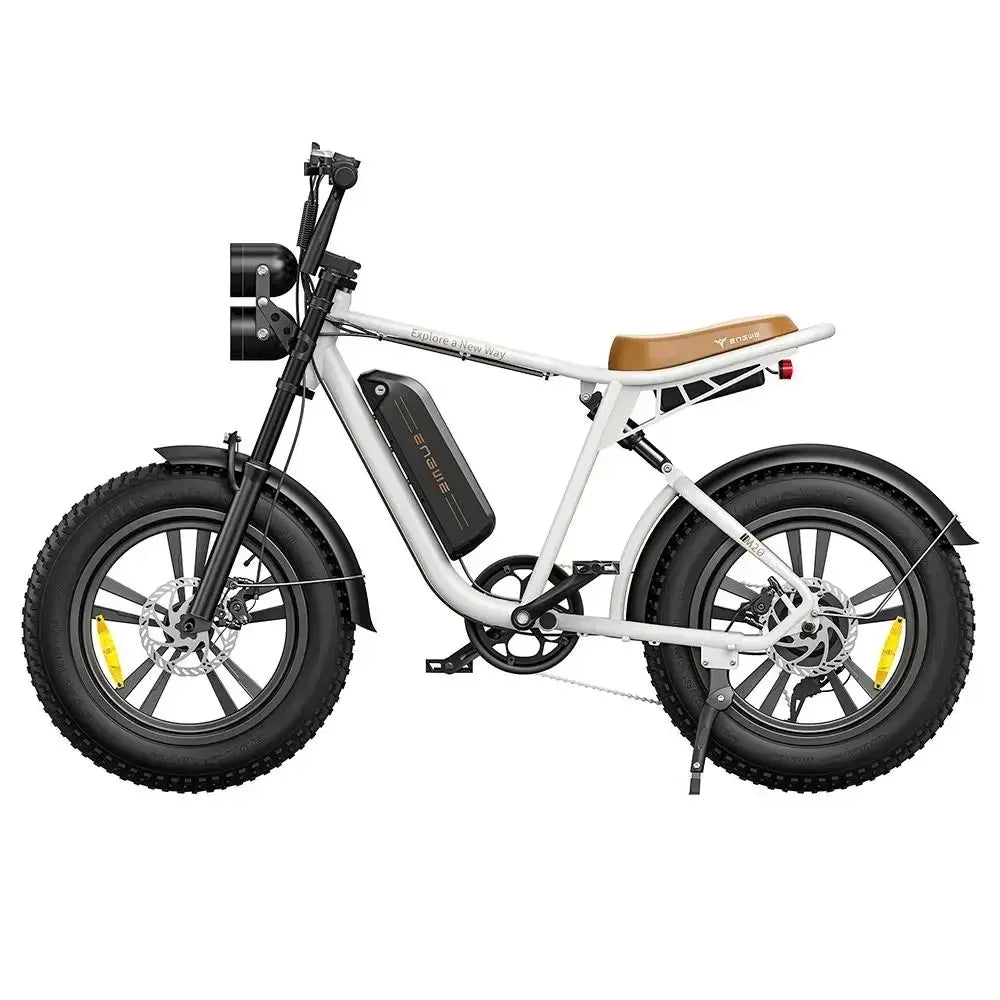 ENGWE M20 Dual battery Electric Bike | 13AH | 44miles | 15.53MPh - Black/White/Green - SparkoBikes